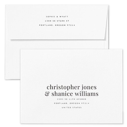 Floral Frame Rehearsal Dinner Invitation Envelopes White Raw Sienna Both Recipient and Return Addresses Signature Standard