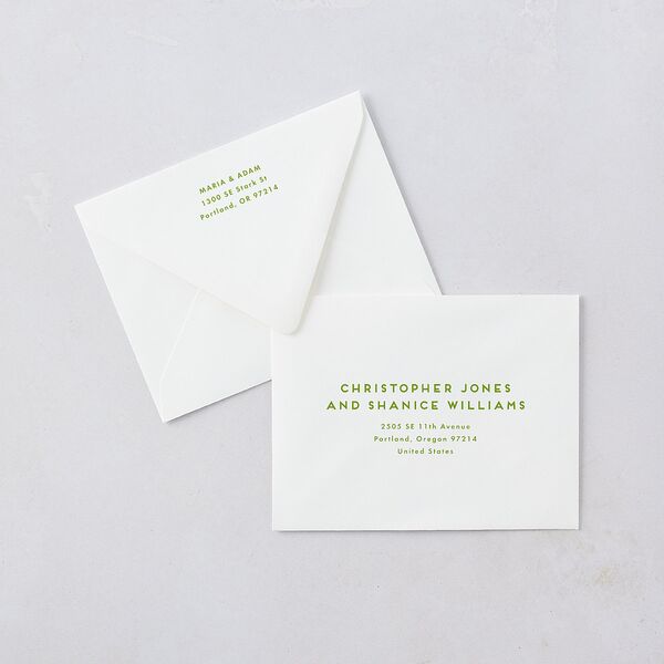 Eclectic Vintage Stripes Thank You Card Euro Envelopes White Linen Both Recipient and Return Addresses Luxe Signature