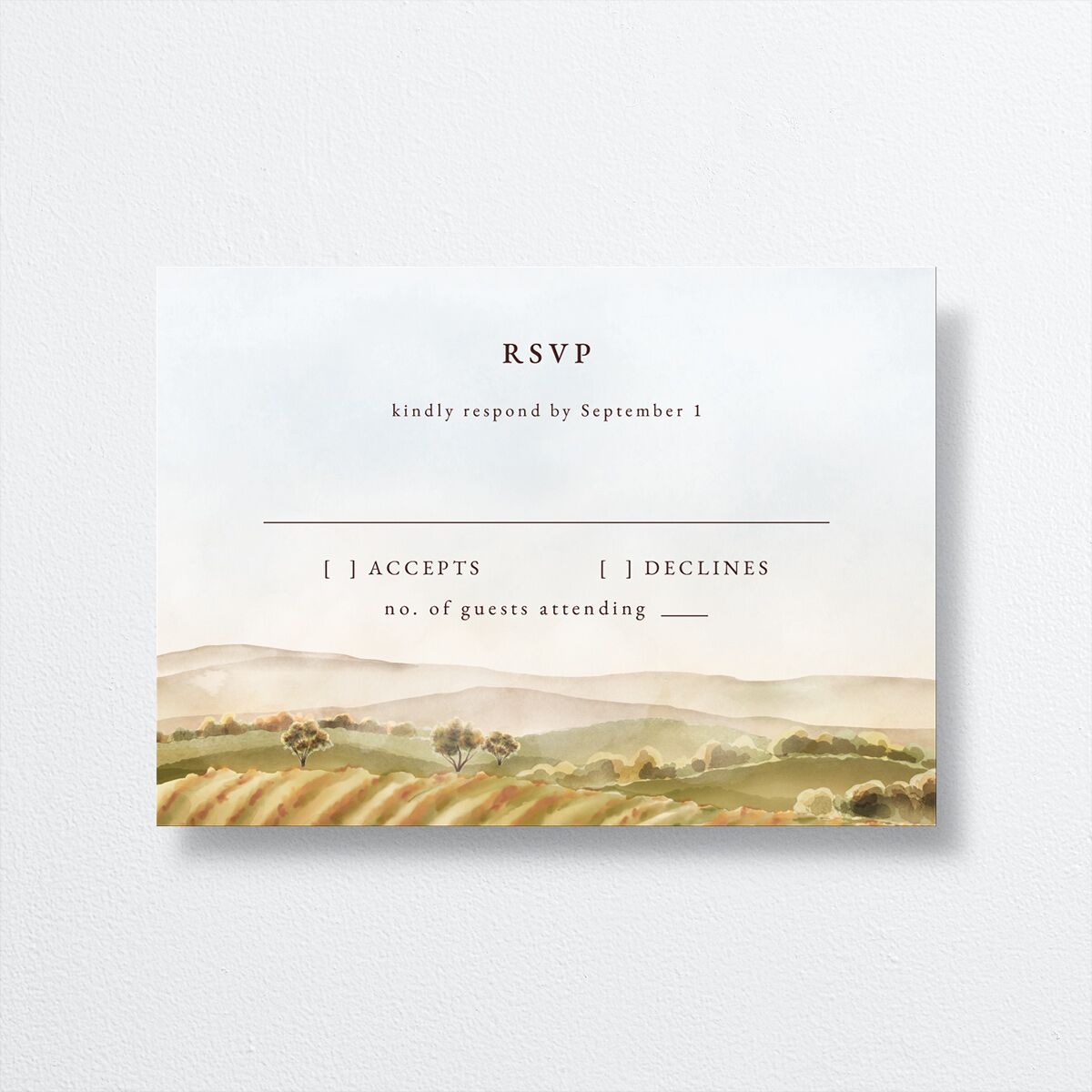 Romantic Vineyard Wedding Response Cards — view 1