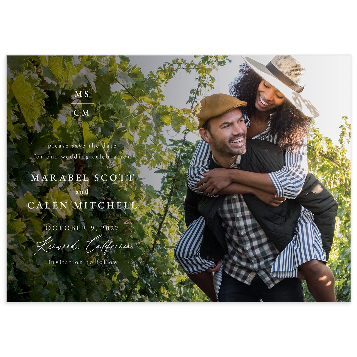 Romantic Vineyard Save the Date Cards