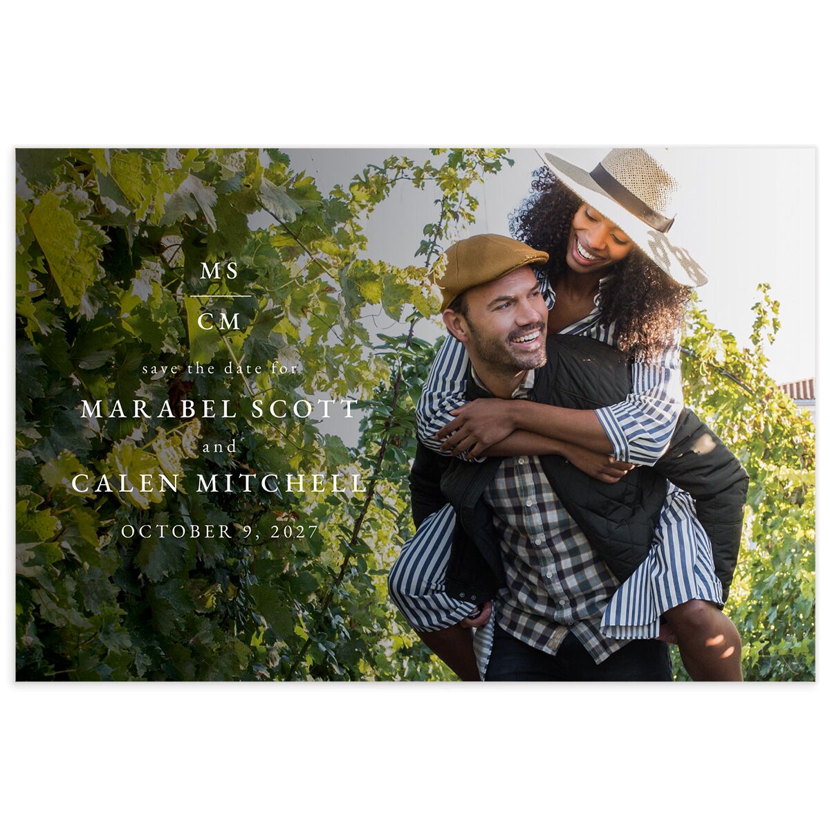 Romantic Vineyard Save the Date Postcards