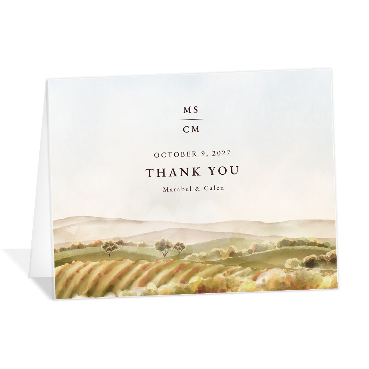 Romantic Vineyard Thank You Cards