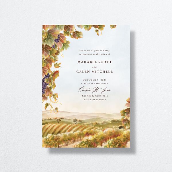 Romantic Vineyard Wedding Invitations front