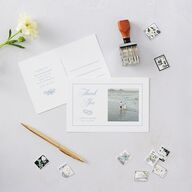 Coastal Oysters and Anchors Thank You Postcards Sea Blue