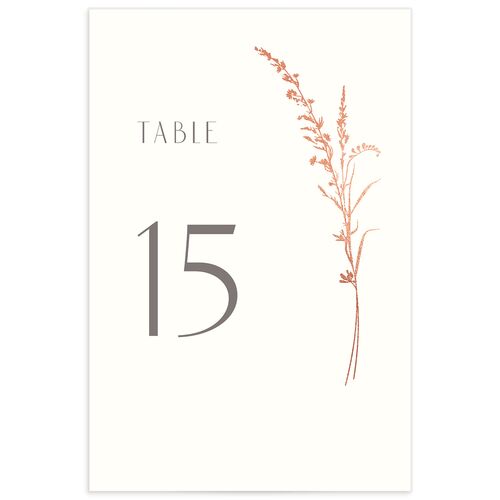 Minimal Wildflower Table Numbers Rose Gold Off-White Signature