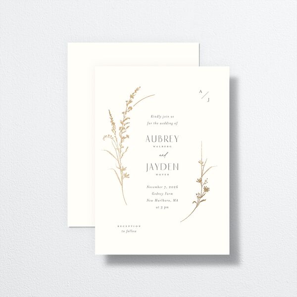 Minimal Wildflower Wedding Invitations front-and-back
