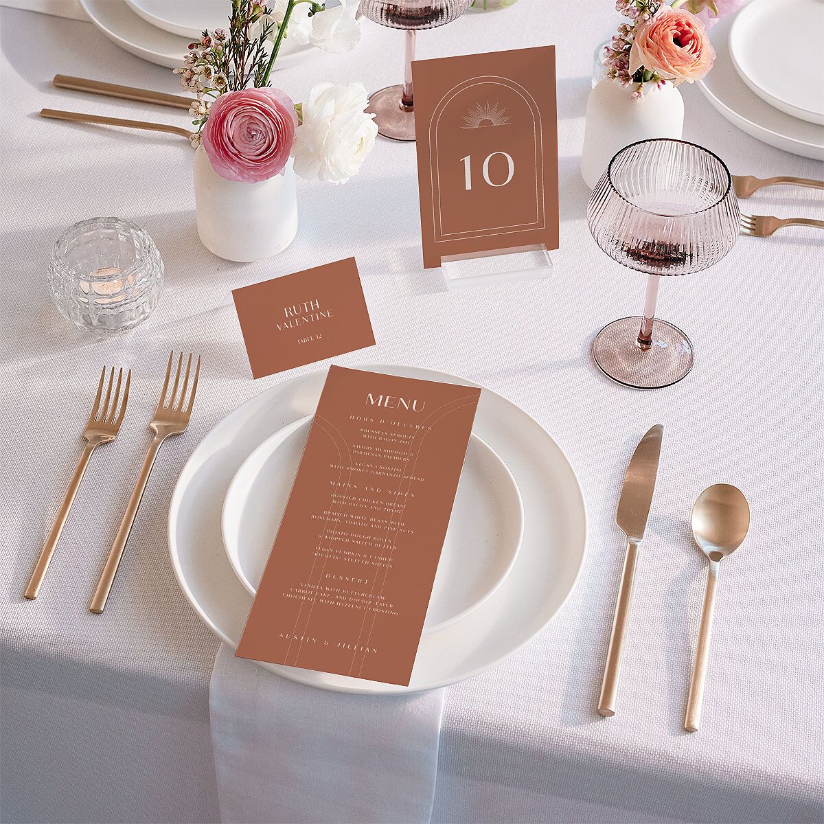Modern Romantic Menus Chestnut Signature