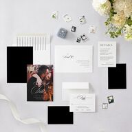 Classic Flourish Save The Date Cards Pure White Signature smooth Blank No Standard