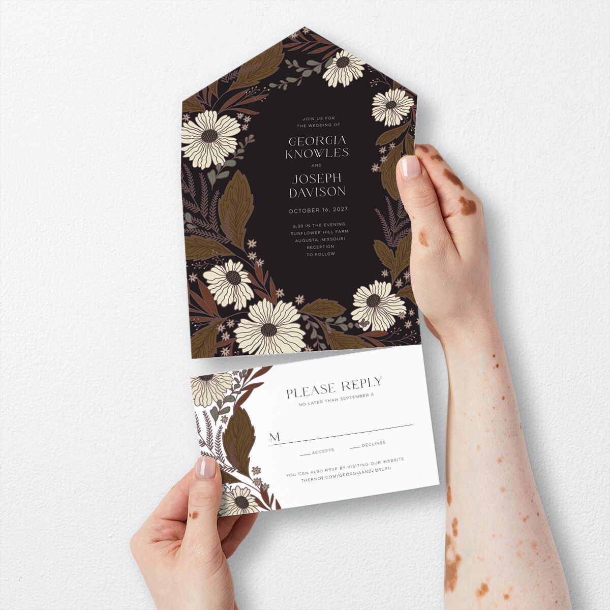 Forest Flowers All-in-One Wedding Invitations — view 3