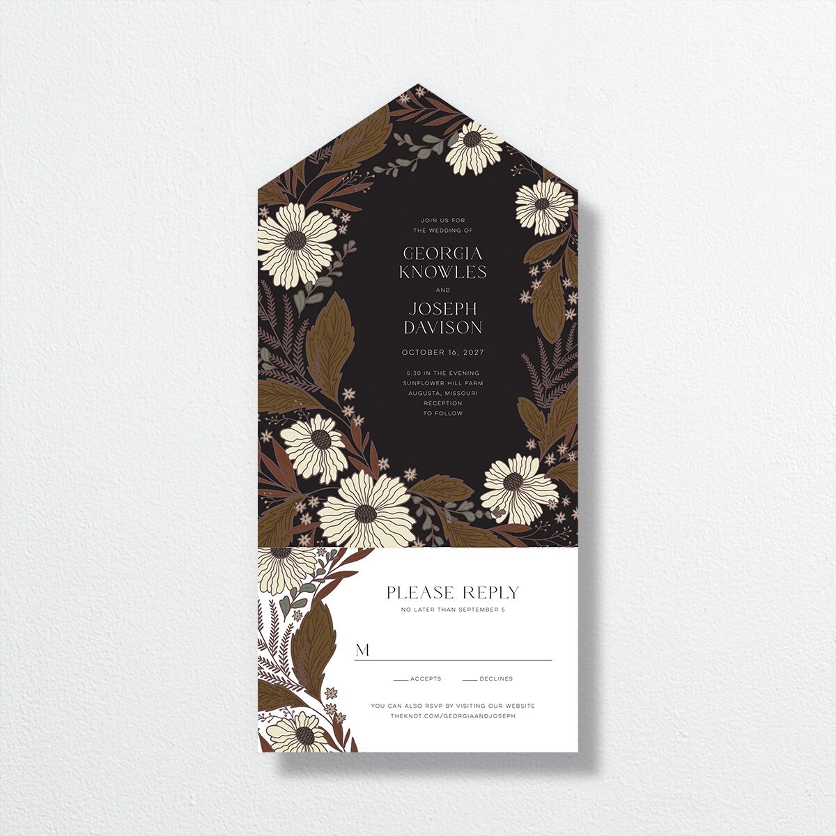 Forest Flowers All-in-One Wedding Invitations — view 1