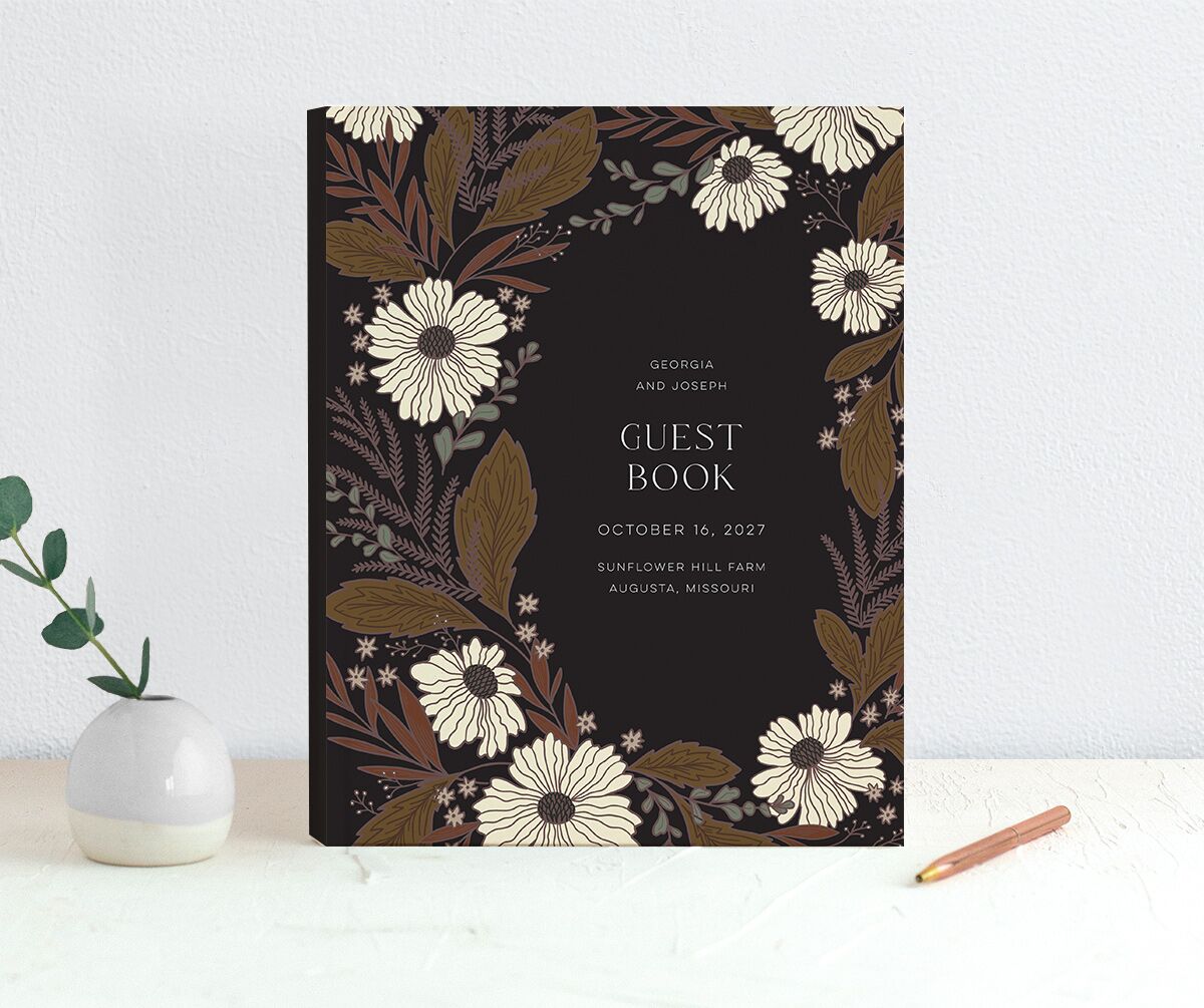 Forest Flowers Guest Books Walnut