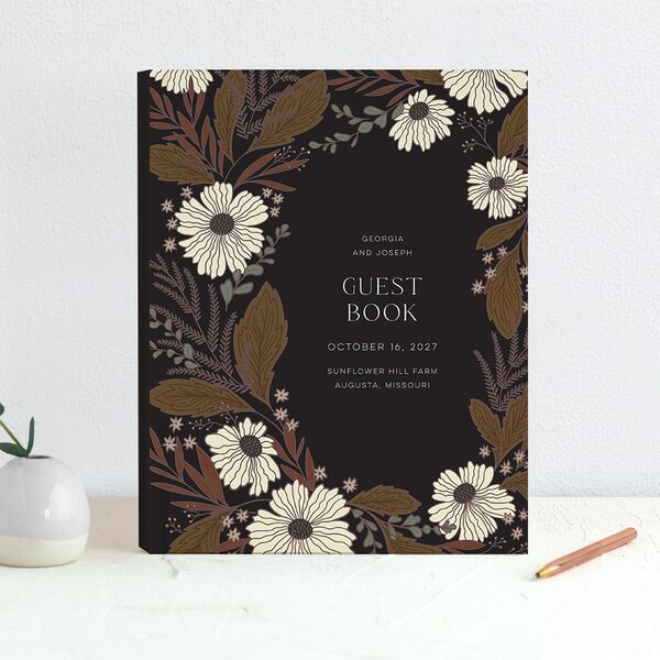 Forest Flowers Guest Books Walnut