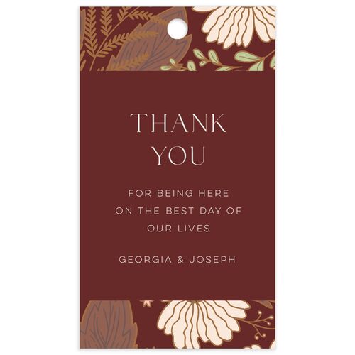 Forest Flowers Favor Gift Tags Merlot Recycled