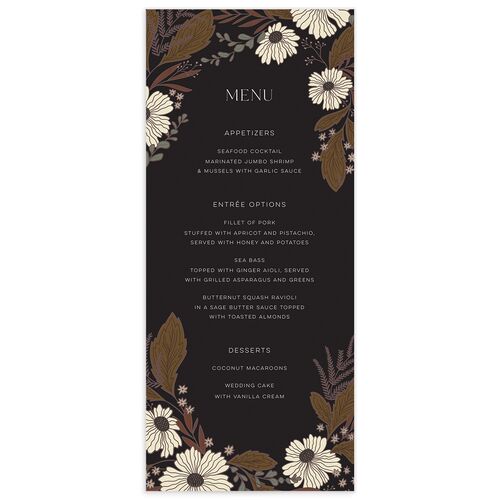 Forest Flowers Menus - Brown