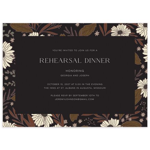 Forest Flowers Rehearsal Dinner Invitations - Brown