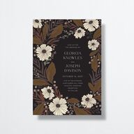Forest Flowers Wedding Invitations Walnut Signature No