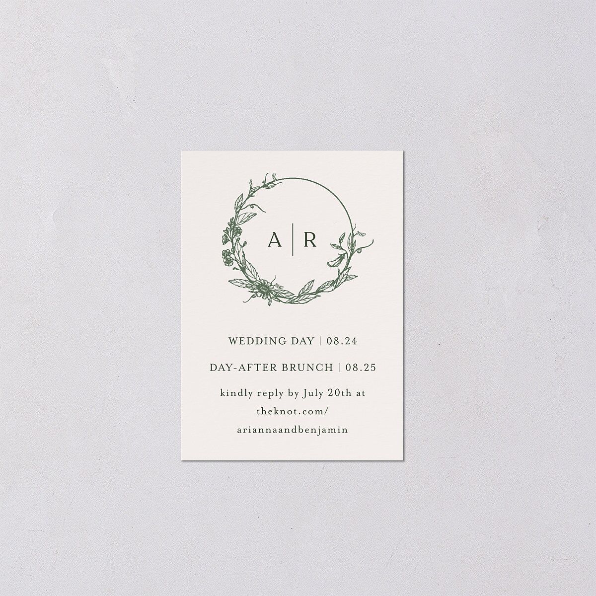 Botanical Arch QR Code RSVP Cards Hunter Green Signature Standard