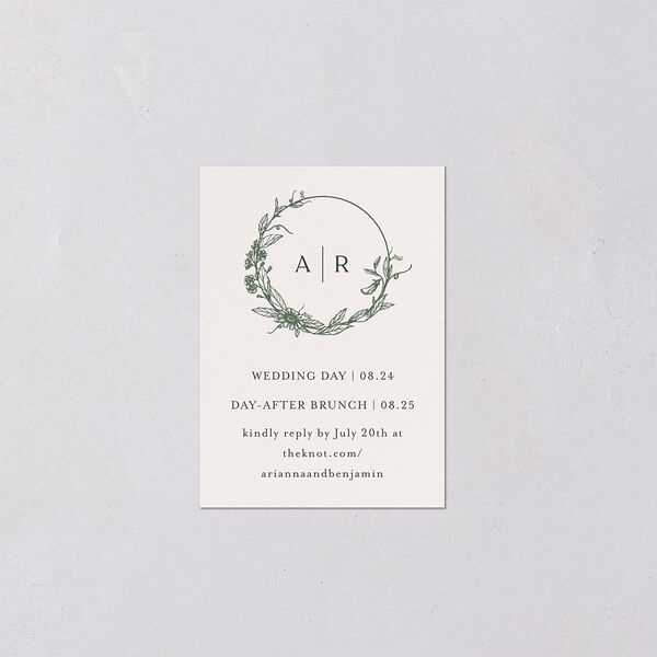 Botanical Arch QR Code RSVP Cards Hunter Green Signature Standard