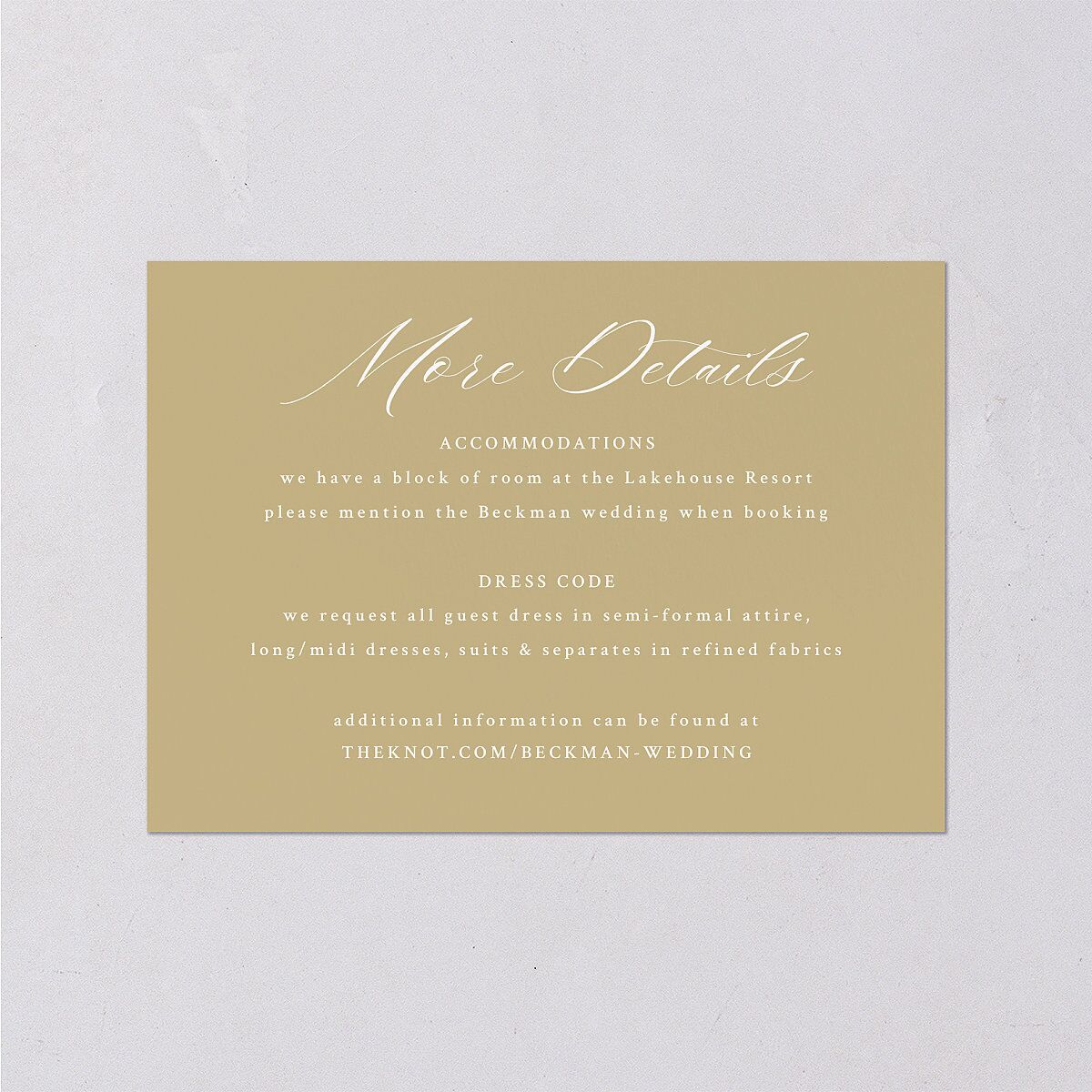 Antique Botanical Garland Wedding Enclosure Cards Champagne Signature Standard