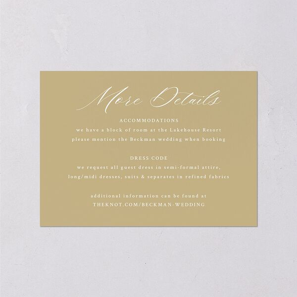 Antique Botanical Garland Wedding Enclosure Cards Champagne Signature Standard