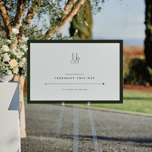 Refined Monogram Standard Direction Sign Large Dark Green Standard Indoor Foam Core L Direction