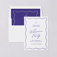 Hand Drawn Wavy Border Rehearsal Dinner Invitations Sapphire Signature Blank Standard