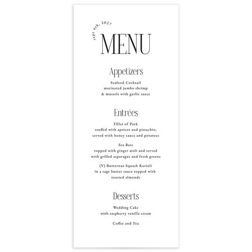 Accent Arches Menus - Black