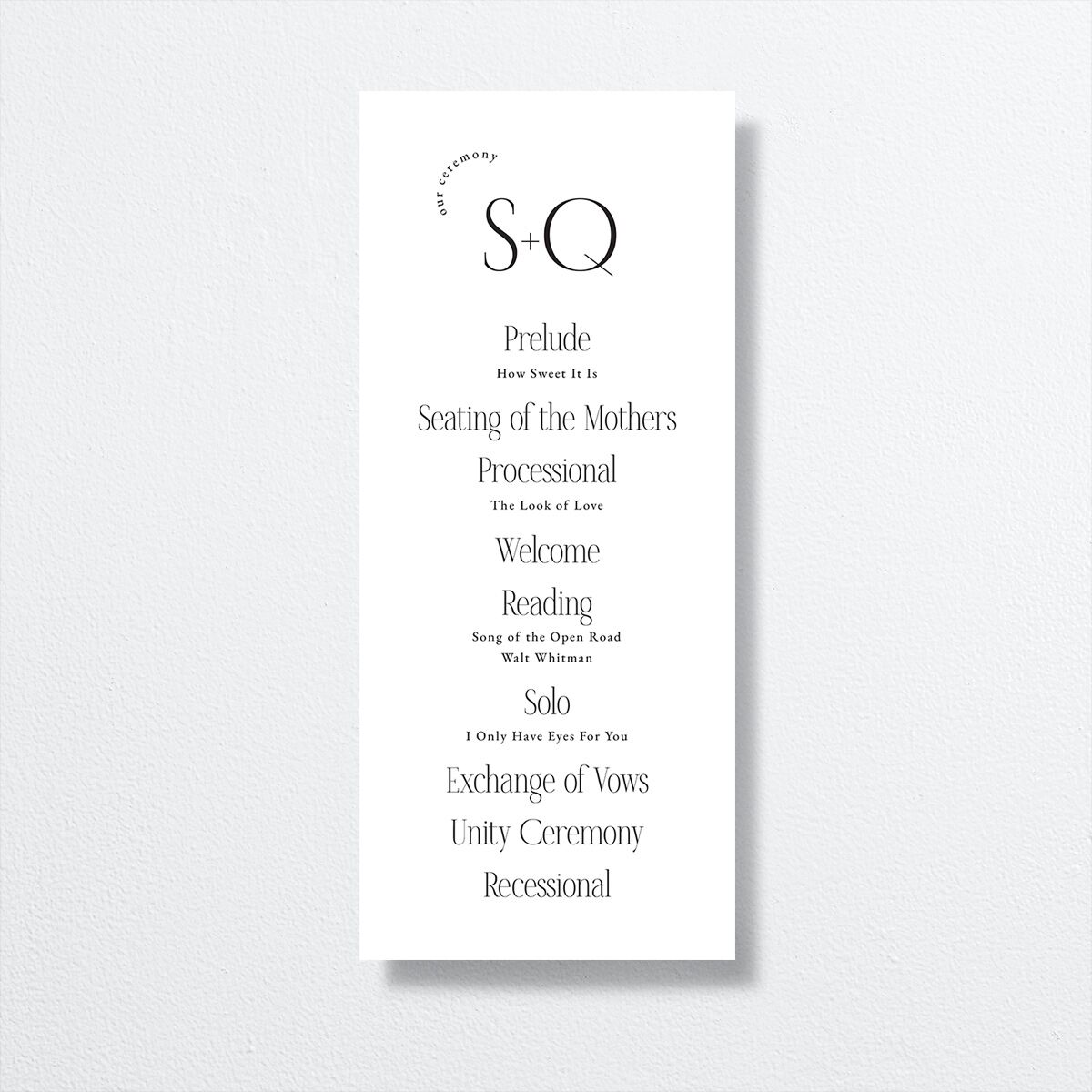 Accent Arches Wedding Programs front in black