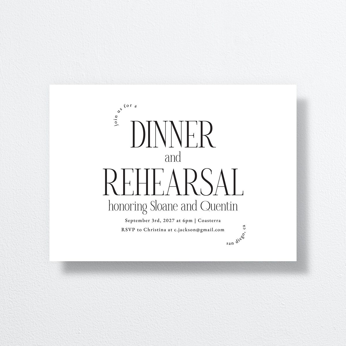 Accent Arches Rehearsal Dinner Invitations Licorice Signature