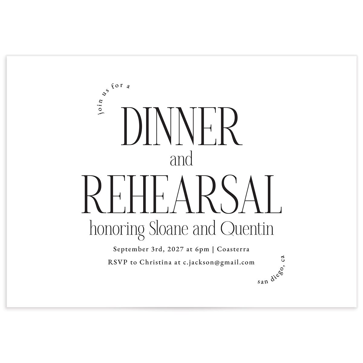Accent Arches Rehearsal Dinner Invitations