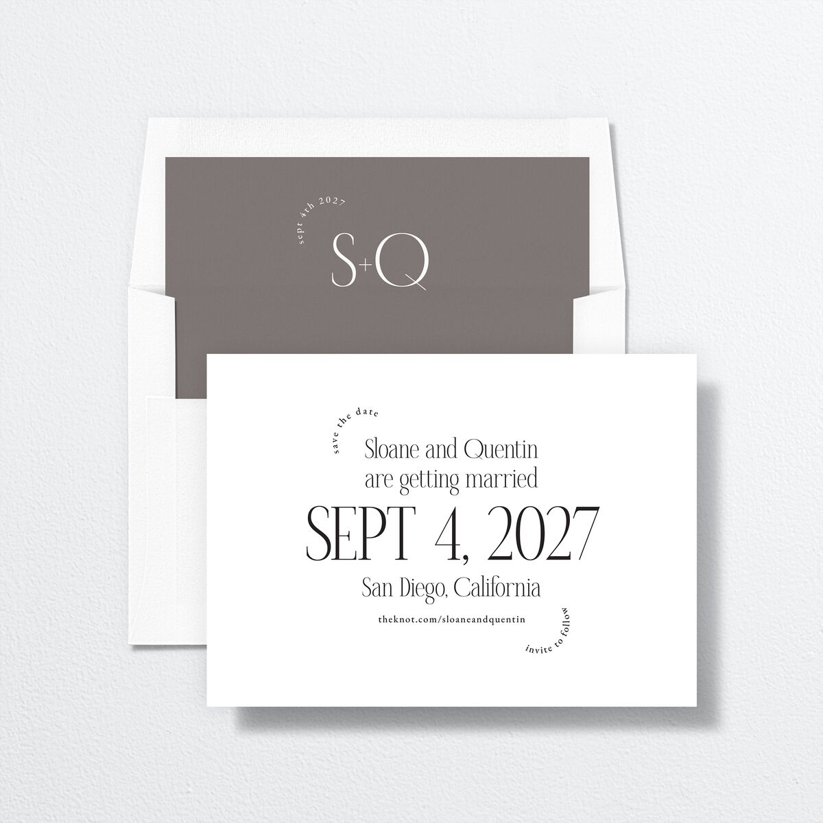 Accent Arches Save the Date Cards Licorice Signature smooth No