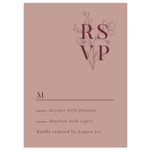 Rustic Monogram Wedding Response Cards Dusty Rose Signature Standard