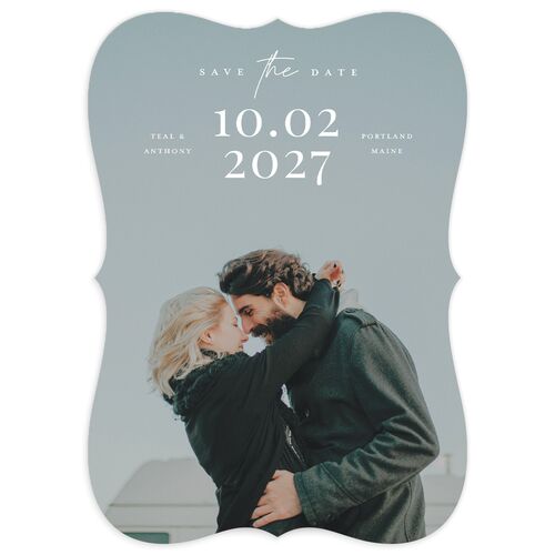 Our Date Save the Date Cards Eucalyptus Signature smooth No Bracket