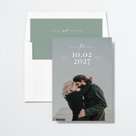 Our Date Save the Date Cards Eucalyptus Signature smooth No Standard