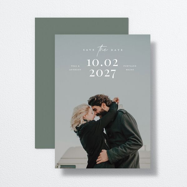 Our Date Save the Date Cards Eucalyptus Signature smooth No Standard