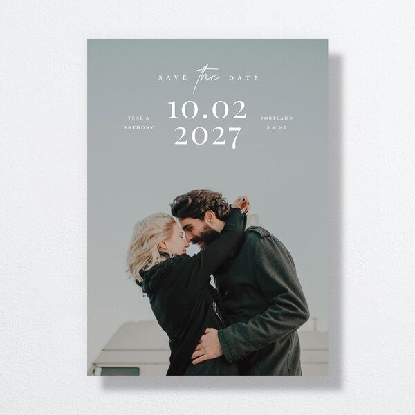 Our Date Save the Date Cards Eucalyptus Signature smooth No Standard