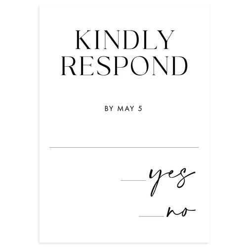 Modern Contrast Wedding Response Cards Midnight Signature Standard