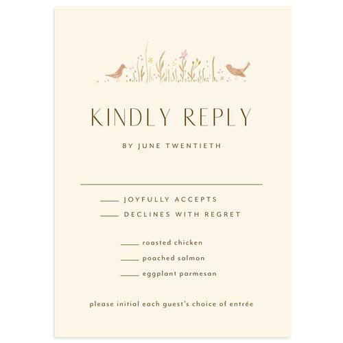 Cottage Wildflowers Wedding Response Cards Walnut Signature Standard