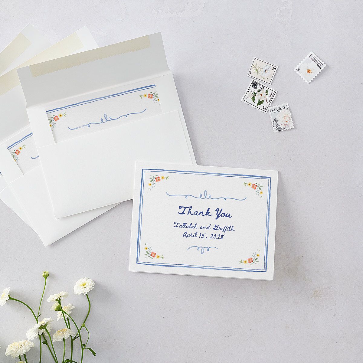 Countryside Crest Thank You Cards Royal Blue