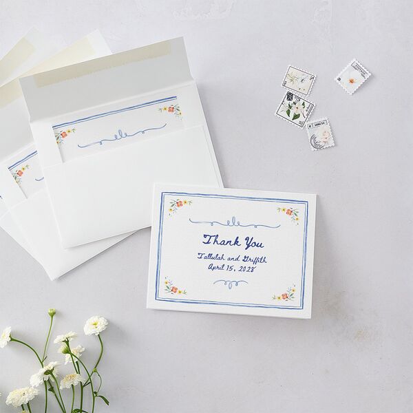 Countryside Crest Thank You Cards Royal Blue