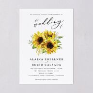 Rustic Sunflower Wedding Invitations Solar Power Signature Blank No Standard