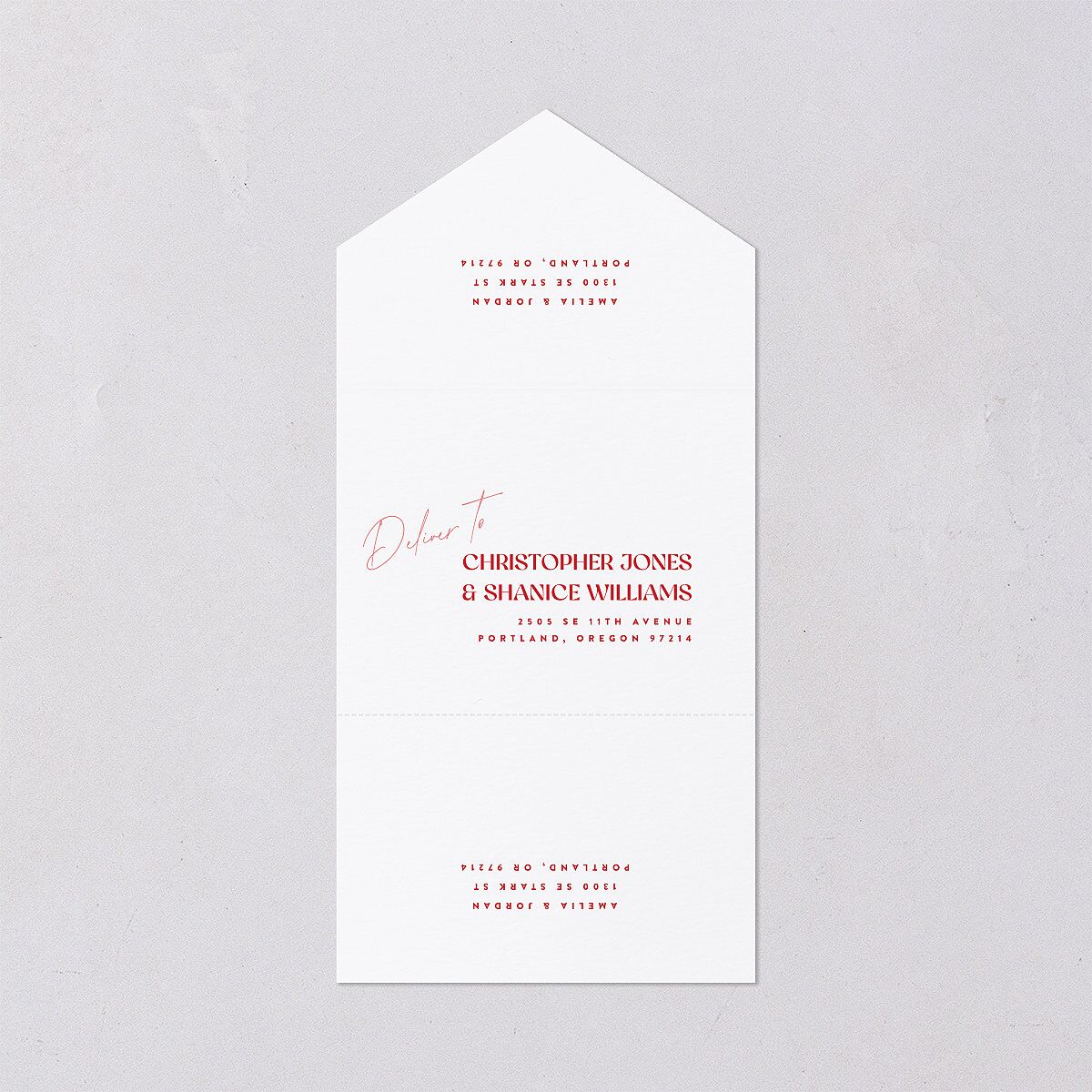 Wedding Of The Century All-in-One Wedding Invitations Rose Pink Signature Light Both Recipient and Return Addresses No