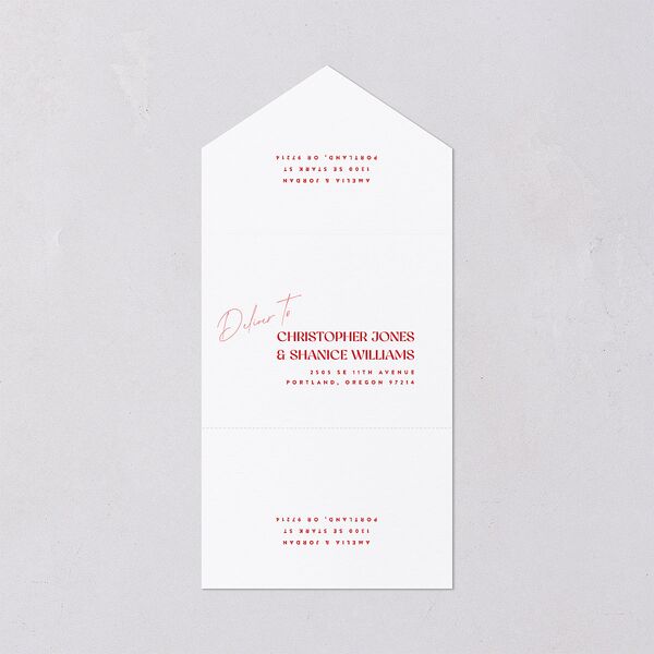 Wedding Of The Century All-in-One Wedding Invitations Rose Pink Signature Light Both Recipient and Return Addresses No