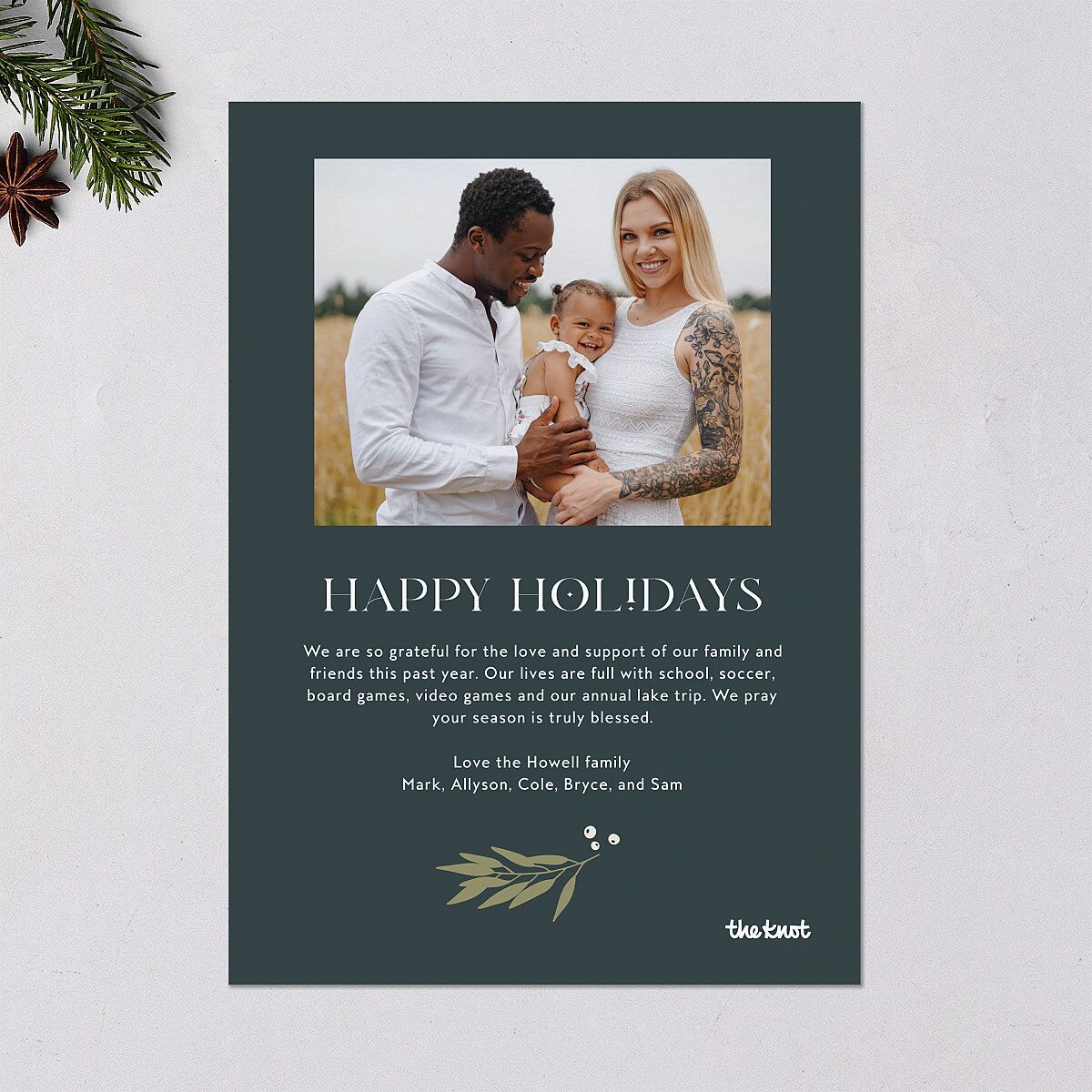 Rejoice Holiday Cards Dark Night Signature Blank Standard Portrait