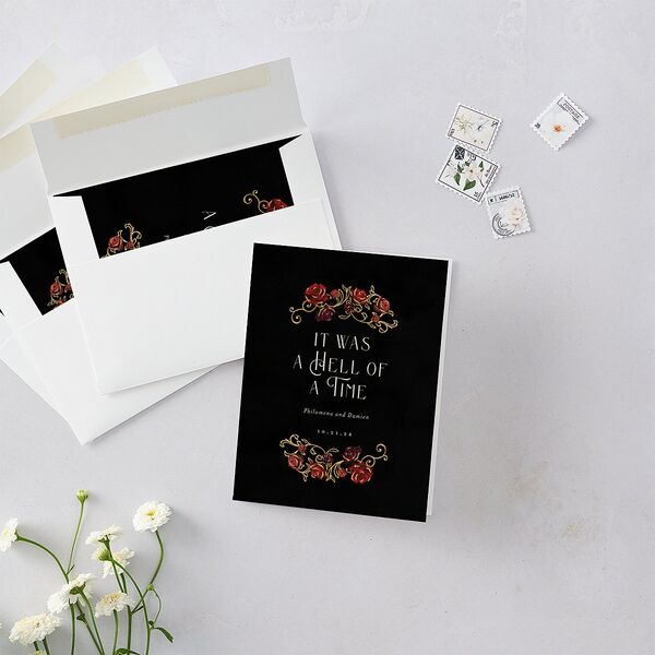 Gothic Gate Foil Thank You Cards Gold Licorice