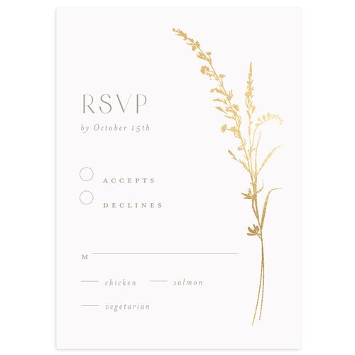 Minimal Wildflower Wedding Response Cards Gold Fawn Signature Standard