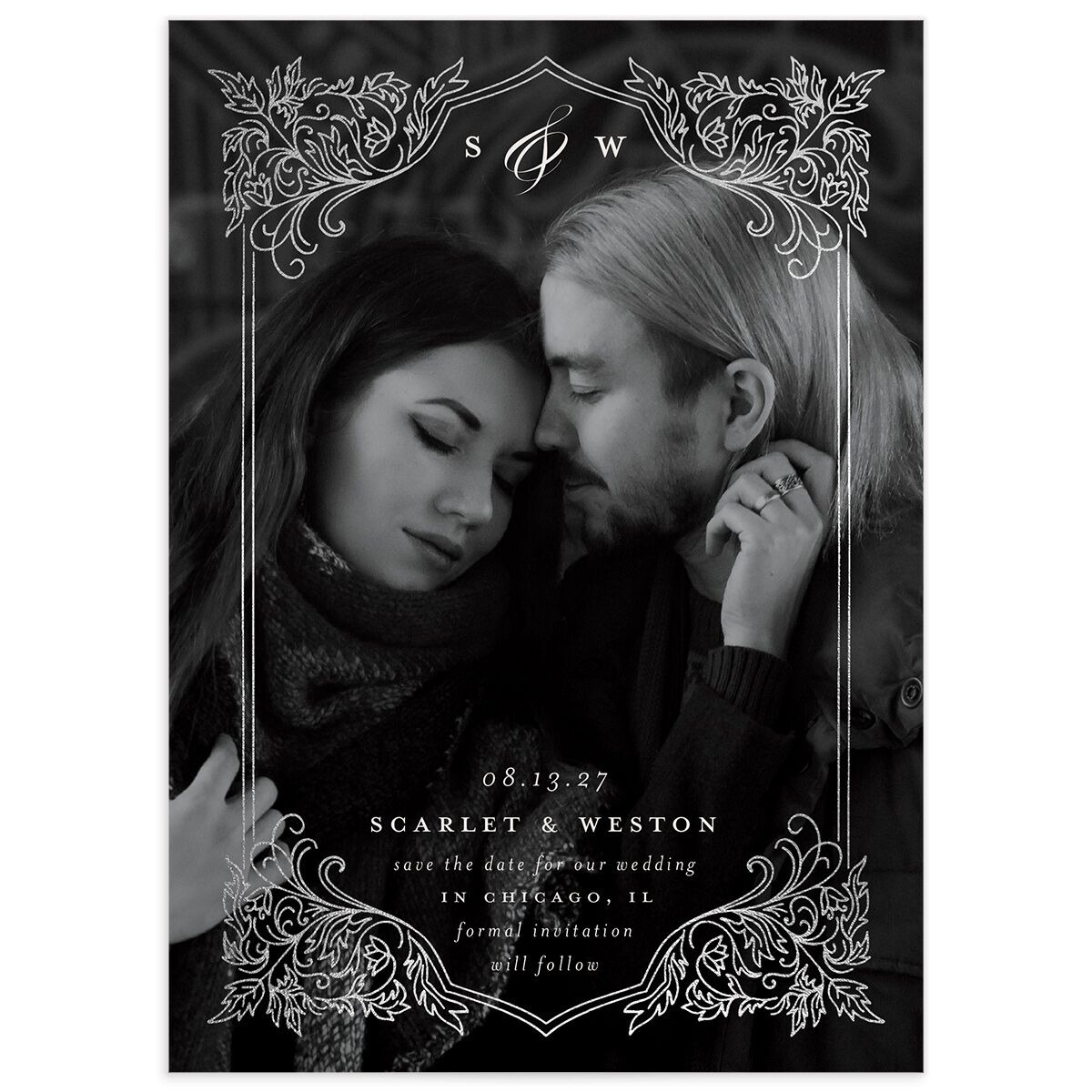 Glamorous Gothic Save the Date Cards