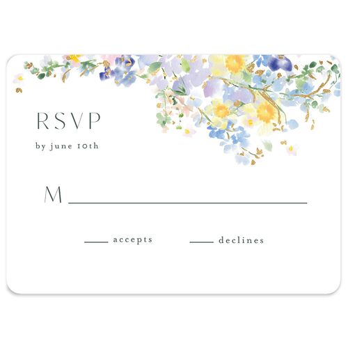 Pastel Flower Arch Wedding Response Cards Gold Lilac Signature Rounded