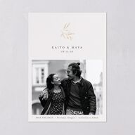 Shining Sprig Save The Date Cards Gold Mist Signature smooth Blank No