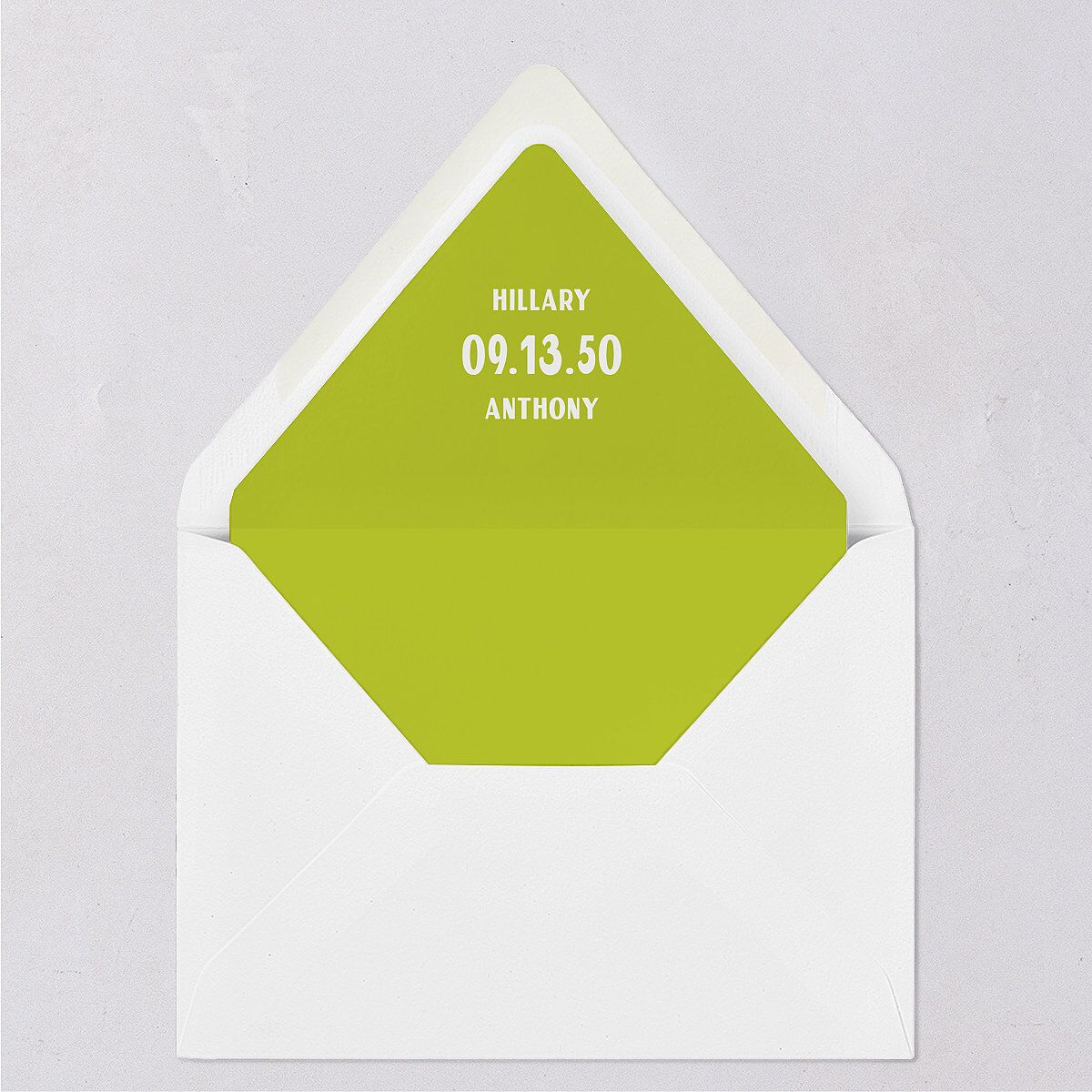Retro Destination Postcard Inspired Euro Envelope Liners Chartreuse Luxe